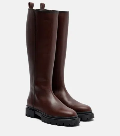 Staud Henry Leather Knee-high Boots In Brown