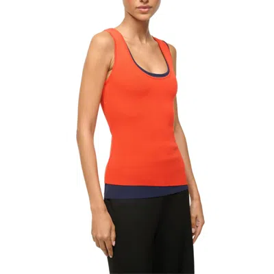 Staud Hermosa Tank In Cayenne/navy In Orange