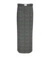 Staud Long Herringbone Pattern Pencil Murray Skirt In Grey