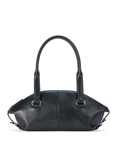 Staud Hester Leather Shoulder Bag In Black