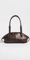 Staud Hester Mini Shoulder Bag Espresso Distressed In Espresso Distressed