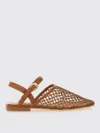 Staud Mesh Square Toe Sandals With Gold Hardware In Brown