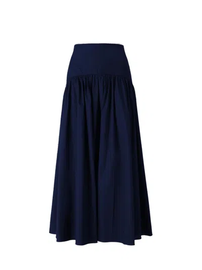 Staud Navy Procida Maxi Skirt In Blue