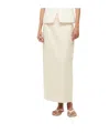 Staud Smith Tailored Midi Column Skirt In Nude