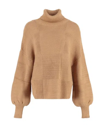 Staud High-necked Sweater In Brown