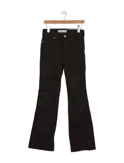Pre-owned Staud High-rise Flared Jeans In Black