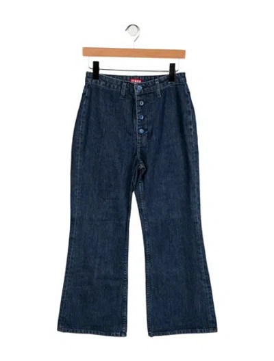 Pre-owned Staud High-rise Flared Jeans In Blue