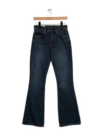 Pre-owned Staud High-rise Flared Jeans In Blue