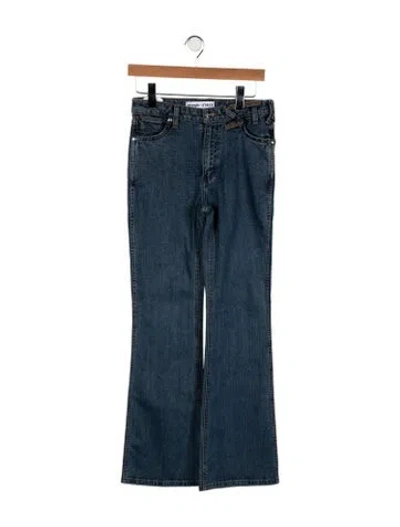 Pre-owned Staud High-rise Flared Jeans W/ Tags In Blue