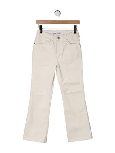 Pre-owned Staud High-rise Flared Jeans In White