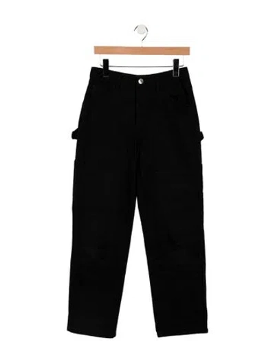 Pre-owned Staud High-rise Straight Leg Jeans In Black