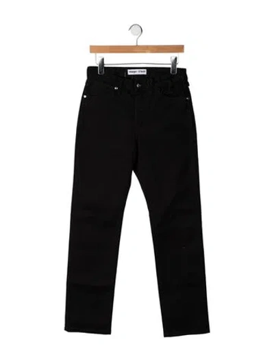 Pre-owned Staud High-rise Straight Leg Jeans In Black