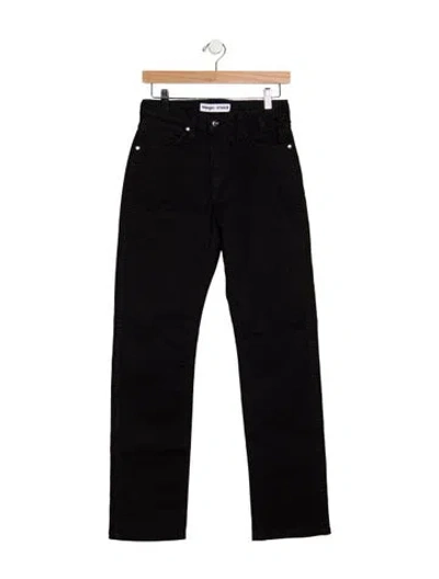 Pre-owned Staud High-rise Straight Leg Jeans In Black