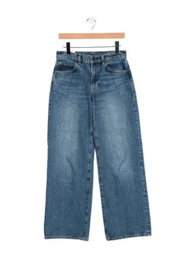 Pre-owned Staud High-rise Straight Leg Jeans In Blue