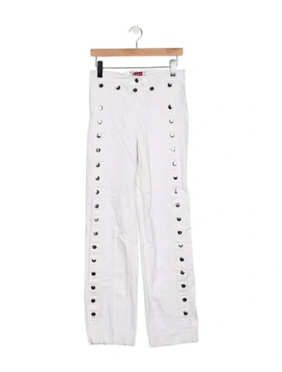 Pre-owned Staud High-rise Straight Leg Jeans In Blue