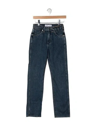 Pre-owned Staud High-rise Straight Leg Jeans In Blue
