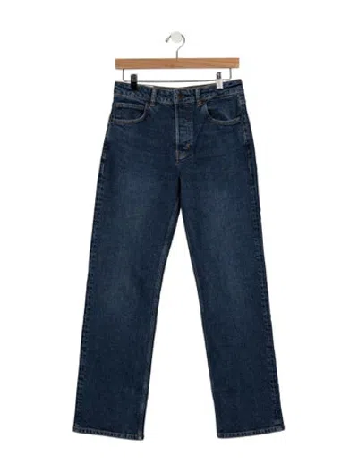 Pre-owned Staud High-rise Straight Leg Jeans In Blue