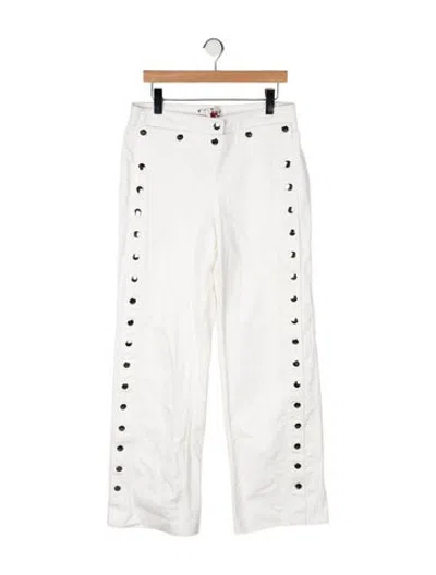 Pre-owned Staud High-rise Straight Leg Jeans In Neutrals