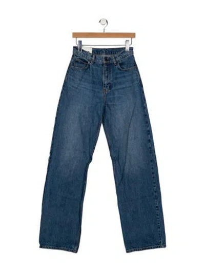 Pre-owned Staud High-rise Wide Leg Jeans In Blue