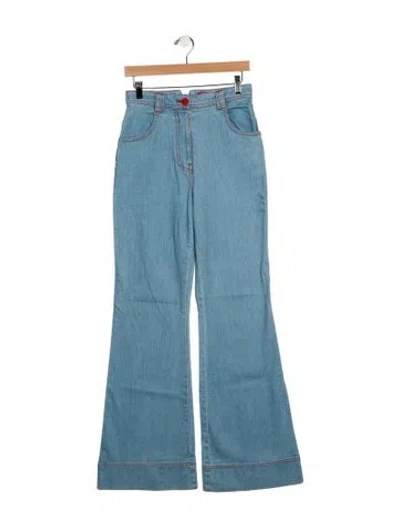 Pre-owned Staud High-rise Wide Leg Jeans In Blue