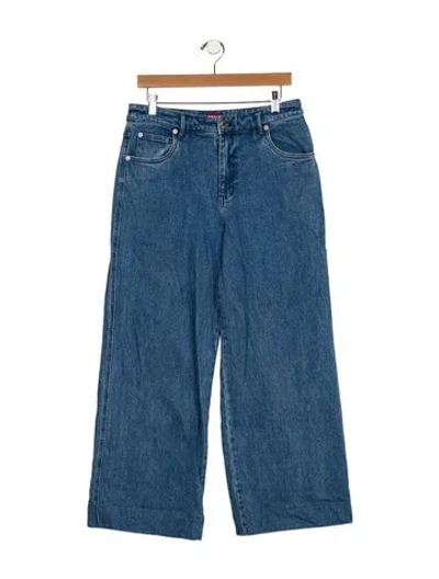 Pre-owned Staud High-rise Wide Leg Jeans In Blue