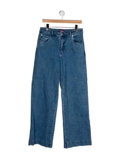 Pre-owned Staud High-rise Wide Leg Jeans In Blue