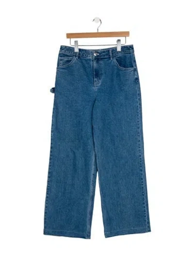 Pre-owned Staud High-rise Wide Leg Jeans In Blue