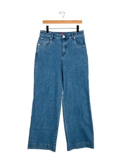 Pre-owned Staud High-rise Wide Leg Jeans In Blue