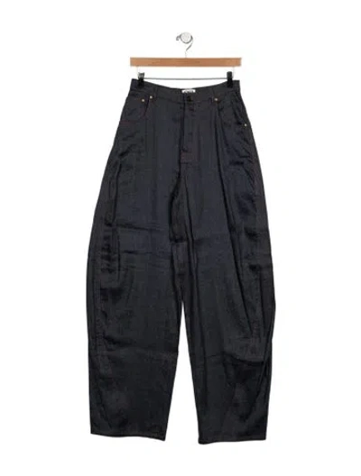 Pre-owned Staud High-rise Wide Leg Jeans In Blue