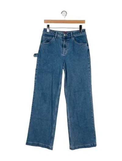Pre-owned Staud High-rise Wide Leg Jeans In Blue
