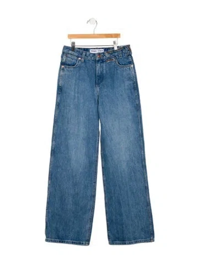 Pre-owned Staud High-rise Wide Leg Jeans In Blue