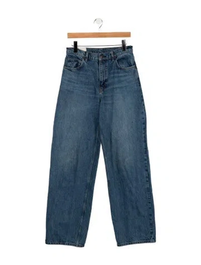 Pre-owned Staud High-rise Wide Leg Jeans In Blue