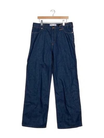 Pre-owned Staud High-rise Wide Leg Jeans In Blue