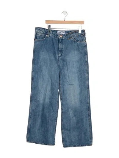 Pre-owned Staud High-rise Wide Leg Jeans In Blue