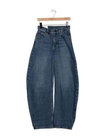 Pre-owned Staud High-rise Wide Leg Jeans In Blue