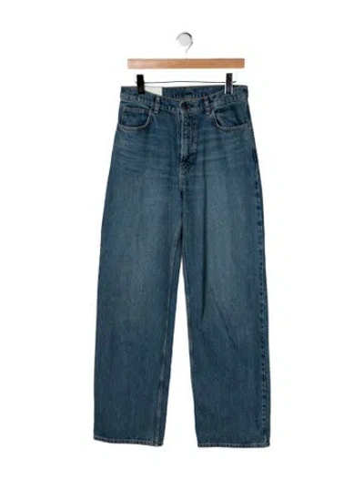 Pre-owned Staud High-rise Wide Leg Jeans In Blue
