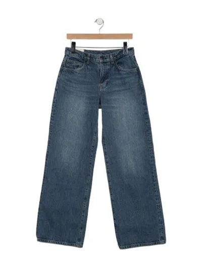 Pre-owned Staud High-rise Wide Leg Jeans In Blue