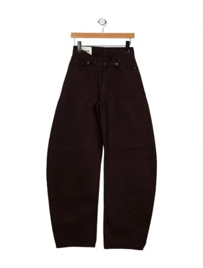 Pre-owned Staud High-rise Wide Leg Jeans In Brown