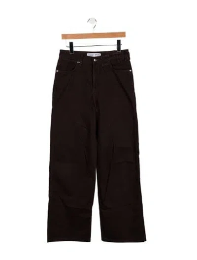 Pre-owned Staud High-rise Wide Leg Jeans In Brown