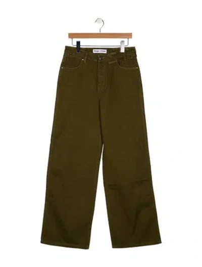 Pre-owned Staud High-rise Wide Leg Jeans In Green