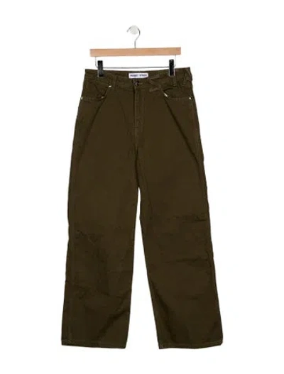 Pre-owned Staud High-rise Wide Leg Jeans In Green