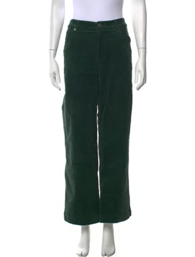 Pre-owned Staud High-rise Wide Leg Jeans In Green