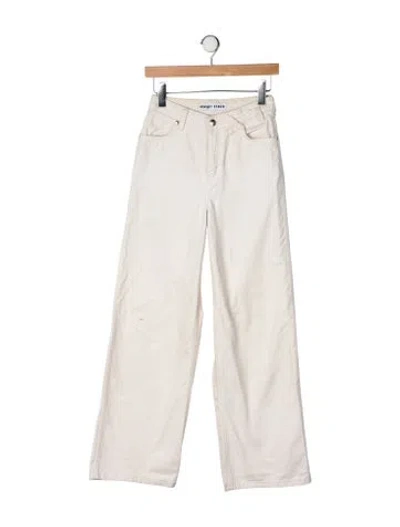 Pre-owned Staud High-rise Wide Leg Jeans In Neutrals