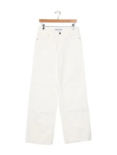 Pre-owned Staud High-rise Wide Leg Jeans In White