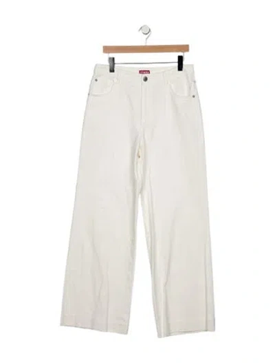 Pre-owned Staud High-rise Wide Leg Jeans In White