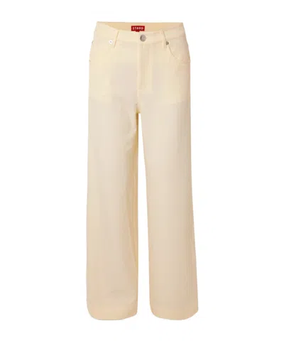 Staud High-waisted Wide-leg Trousers In Neutral