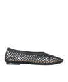 Staud Alba Ballet Flat In Black Netting In Black