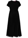 Staud Hopper Stretch-jersey And Pleated Faille Maxi Dress In Black