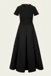 Staud Hopper Stretch-jersey And Pleated Faille Maxi Dress