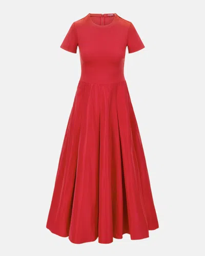 Staud Hopper Maxi Dress In Rouge